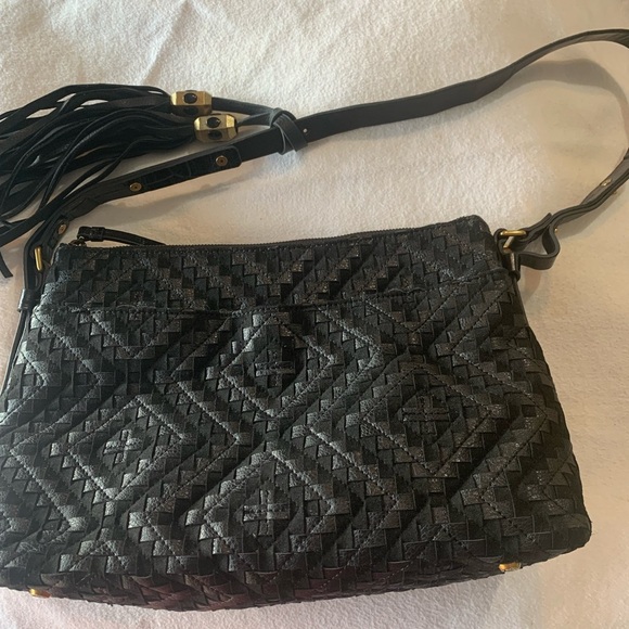 Vtg Eric Javitz NY Tote Designer Black Leather Woven Bag Adjustable Shoulder New - Picture 8 of 14